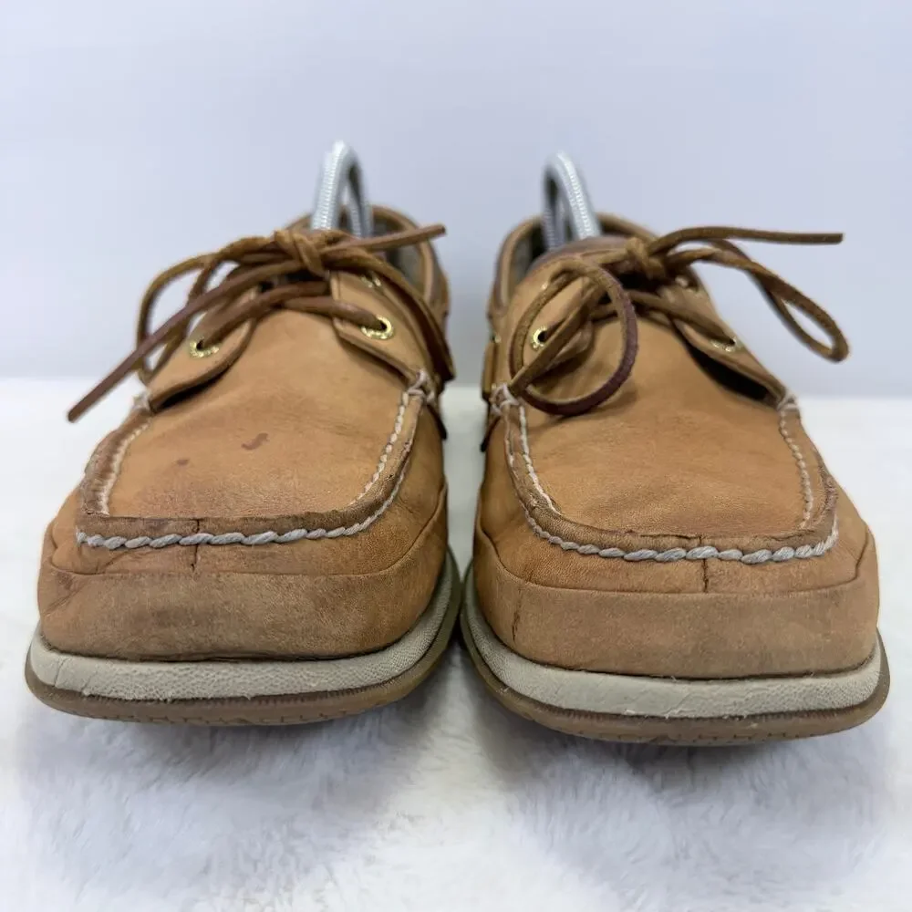 Sperry Top-Sider Men’s Billfish 3-Eye Tan Leather Boat Shoes Size 10
